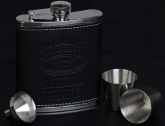 GARRAFA AÇO BEBIDA - 200ML + FUNIL + 2 COPOS